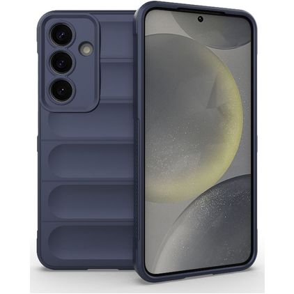 Mobigear Bumpy Samsung Galaxy S25 Hoesje Flexibel TPU Backcover - Donkerblauw