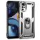 Mobigear Armor Ring Motorola Moto G22 Hoesje Hardcase Backcover Shockproof met Ringhouder - Zilver