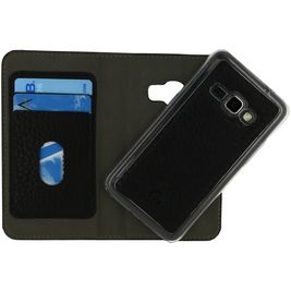 Mobilize Detachable Wallet Samsung Galaxy J1 (2016) Hoesje Echt Leer Uitneembare 2in1 Bookcase - Zwart