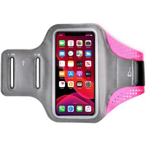 Mobigear Easy Fit Telefoonhouder Hardlopen Samsung Galaxy A22 4G Sport Hoesje Neopreen Sportarmband - Roze