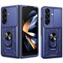 Mobigear Armor Ring Cam Slide Samsung Galaxy Z Fold 8 Ultra Hoesje Hardcase Backcover Shockproof met Ringhouder en Camera Slider - Blauw