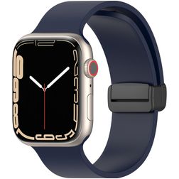 Mobigear Sport Mag Siliconen Apple Watch Bandje Magneetsluiting - 42/41/40/38 mm - Marineblauw
