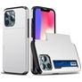 Mobigear Card iPhone 13 Hoesje Hardcase Backcover Shockproof met Pasjeshouder - Wit