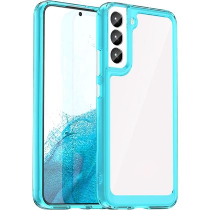 Mobigear Crystal Samsung Galaxy S23 Plus Hoesje Hardcase Backcover - Transparant / Turquoise