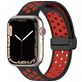 Mobigear Sport Plus Mag Siliconen Apple Watch Bandje Magneetsluiting - 42/41/40/38 mm - Zwart / Bordeaux Rood