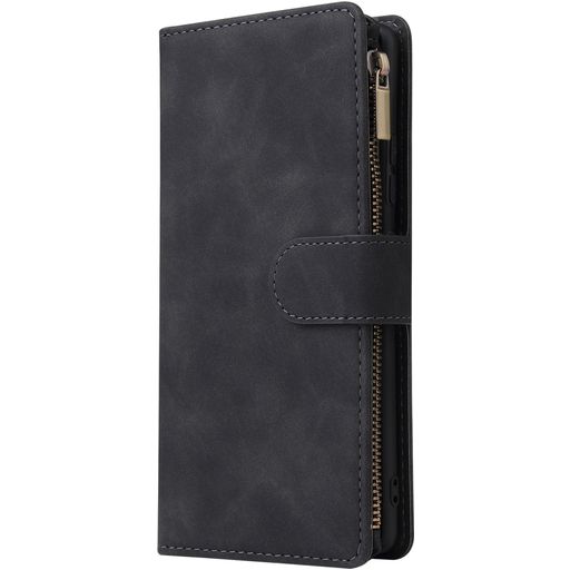 Mobigear Zipper Samsung Galaxy S10 Lite Hoesje Bookcase Portemonnee - Zwart