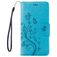 Mobigear Flowers iPhone 8 Hoesje Bookcase Portemonnee - Blauw