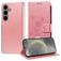 Mobigear Flowers Samsung Galaxy S25 Hoesje Bookcase Portemonnee - Roségoud