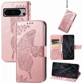 Mobigear Butterfly Google Pixel 8 Pro Hoesje Bookcase Portemonnee - Roségoud