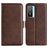 Mobigear Slim Magnet Vivo Y76 Hoesje Bookcase Portemonnee - Bruin