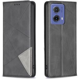 Mobigear Rhombus Slim Motorola Moto G85 Hoesje Bookcase - Zwart