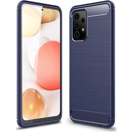 Mobigear Brushed Slim Samsung Galaxy A52 Hoesje Flexibel TPU Backcover - Donkerblauw