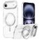 Mobigear Frosted Mag iPhone Air MagSafe Hoesje Hardcase Backcover met Standaard - Zilver