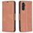 Mobigear Excellent Samsung Galaxy A35 Hoesje Bookcase Portemonnee - Bruin