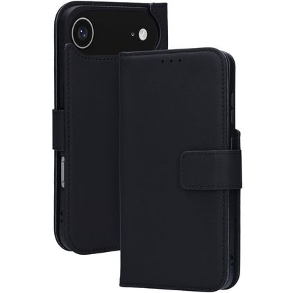 Mobiparts Wallet iPhone Air MagSafe Hoesje Echt Leer Bookcase Portemonnee - Zwart