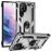 Mobigear Armor Ring Samsung Galaxy S23 Ultra Hoesje Hardcase Backcover Shockproof met Ringhouder - Zilver