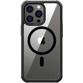 Valenta Full Cover iPhone 15 Pro MagSafe Hoesje Gehard Glas Backcover Shockproof - Transparant / Zwart