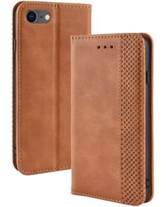 Mobigear Sensation iPhone SE (2022) Hoesje Bookcase Portemonnee - Cognac