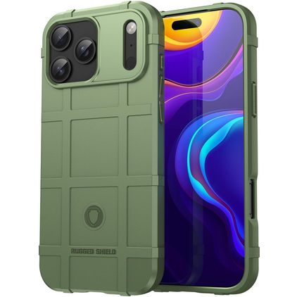 Mobigear Rugged Shield iPhone 18 Pro Max Hoesje Flexibel TPU Backcover Shockproof - Groen