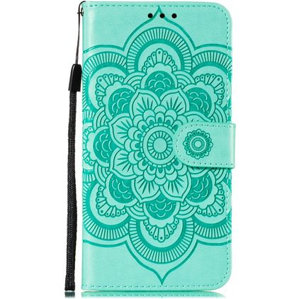 Mobigear Mandala Motorola Moto E6s (2020) Hoesje Bookcase Portemonnee - Turquoise