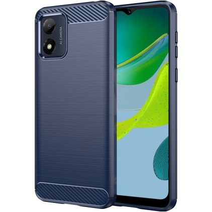 Mobigear Brushed Slim Motorola Moto E13 Hoesje Flexibel TPU Backcover - Blauw
