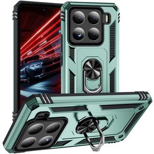 Mobigear Armor ring Xiaomi 15 Hoesje Hardcase Backcover Shockproof met Ringhouder - Groen