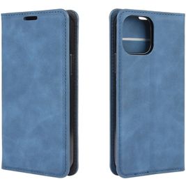 Mobigear Retro Slim iPhone 12 Pro Hoesje Bookcase Portemonnee - Blauw
