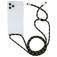 Mobigear Lanyard iPhone 12 Pro Max Flexibel TPU Hoesje met koord - Transparant / Groen