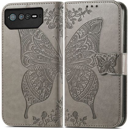 Mobigear Butterfly ASUS ROG Phone 6 Pro Hoesje Bookcase Portemonnee - Grijs