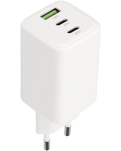 Mobiparts GaN Triple USB / USB-C Oplader Power Delivery 65W - Wit