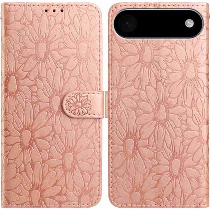 Mobigear Flowers iPhone Air Hoesje Bookcase Portemonnee - Roségoud