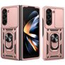 Mobigear Armor Ring Cam Slide Samsung Galaxy Z Fold 7 Hoesje Hardcase Backcover Shockproof met Ringhouder en Camera Slider - Roségoud