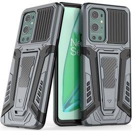 Mobigear Armor Stand OnePlus 9 Pro Hoesje Hardcase Backcover Shockproof met Standaard - Grijs