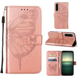 Mobigear Butterfly Sony Xperia 1 IV Hoesje Bookcase Portemonnee - Roségoud