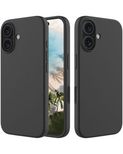 Mobigear Rubber Touch iPhone 16 Siliconen Hoesje Backcover - Zwart