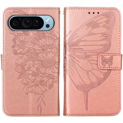 Mobigear Butterfly Google Pixel 9 Hoesje Bookcase Portemonnee - Roségoud