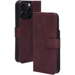 Mobiparts Classic Wallet MagSafe iPhone 16 Pro Hoesje Bookcase Portemonnee - Velvet Red