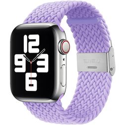 Mobigear Braided Nylon Apple Watch Bandje Klemsluiting - 42/41/40/38 mm - Paars / Lavendel