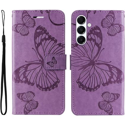 Mobigear Butterfly Samsung Galaxy A26 Hoesje Bookcase Portemonnee - Paars