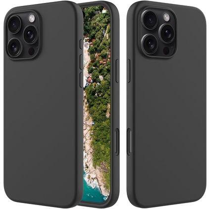 Mobigear Rubber Touch iPhone 16 Pro Max Siliconen Hoesje Backcover - Zwart