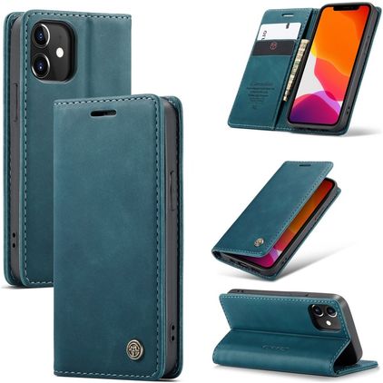 CaseMe 013 iPhone 12 Mini Hoesje Bookcase Portemonnee - Blauw