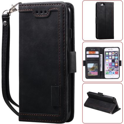 Mobigear Two Tone iPhone SE (2022) Hoesje Bookcase Portemonnee - Zwart