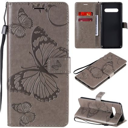 Mobigear Butterfly LG V60 ThinQ Hoesje Bookcase Portemonnee - Grijs