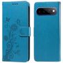 Mobigear Flowers Google Pixel 11 Pro XL Hoesje Bookcase Portemonnee - Blauw