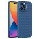 Mobigear Woven iPhone 14 Pro Max Hoesje Flexibel TPU Backcover - Donkerblauw