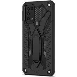 Mobigear Armor Stand Samsung Galaxy A03s Hoesje Hardcase Backcover Shockproof met Standaard - Zwart