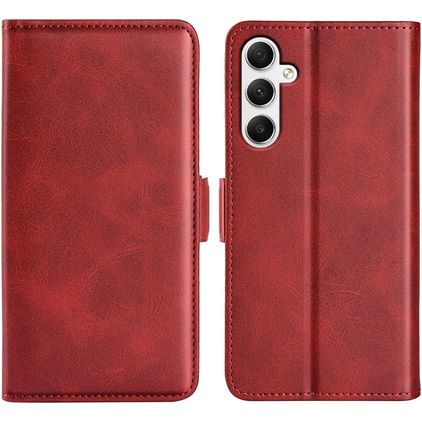 Mobigear Slim Magnet Samsung Galaxy A35 Hoesje Bookcase Portemonnee - Rood