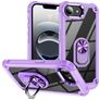 Mobigear Crystal Ring iPhone 17e Hoesje Hardcase Backcover met Ringhouder - Paars