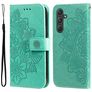 Mobigear Flowers Samsung Galaxy A55 Hoesje Bookcase Portemonnee - Groen