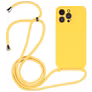 Mobigear Lanyard iPhone 14 Pro Siliconen Hoesje met koord - Geel